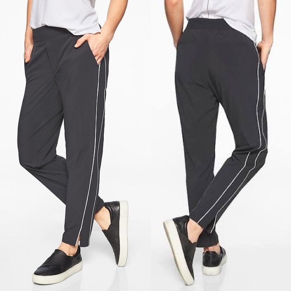 Athleta Brooklyn Mid Rise Ankle Pants Black Stretch Travel Size 2